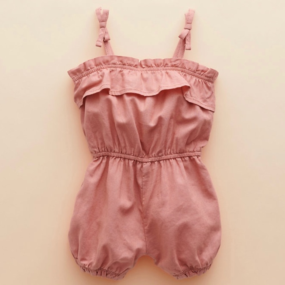 Little Co. Little Girl Ruffle Romper in Mauve - NEW